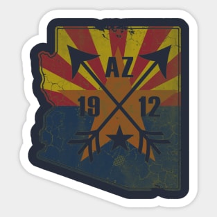Vintage Arizona State Flag Map Love Home Vacation Sticker